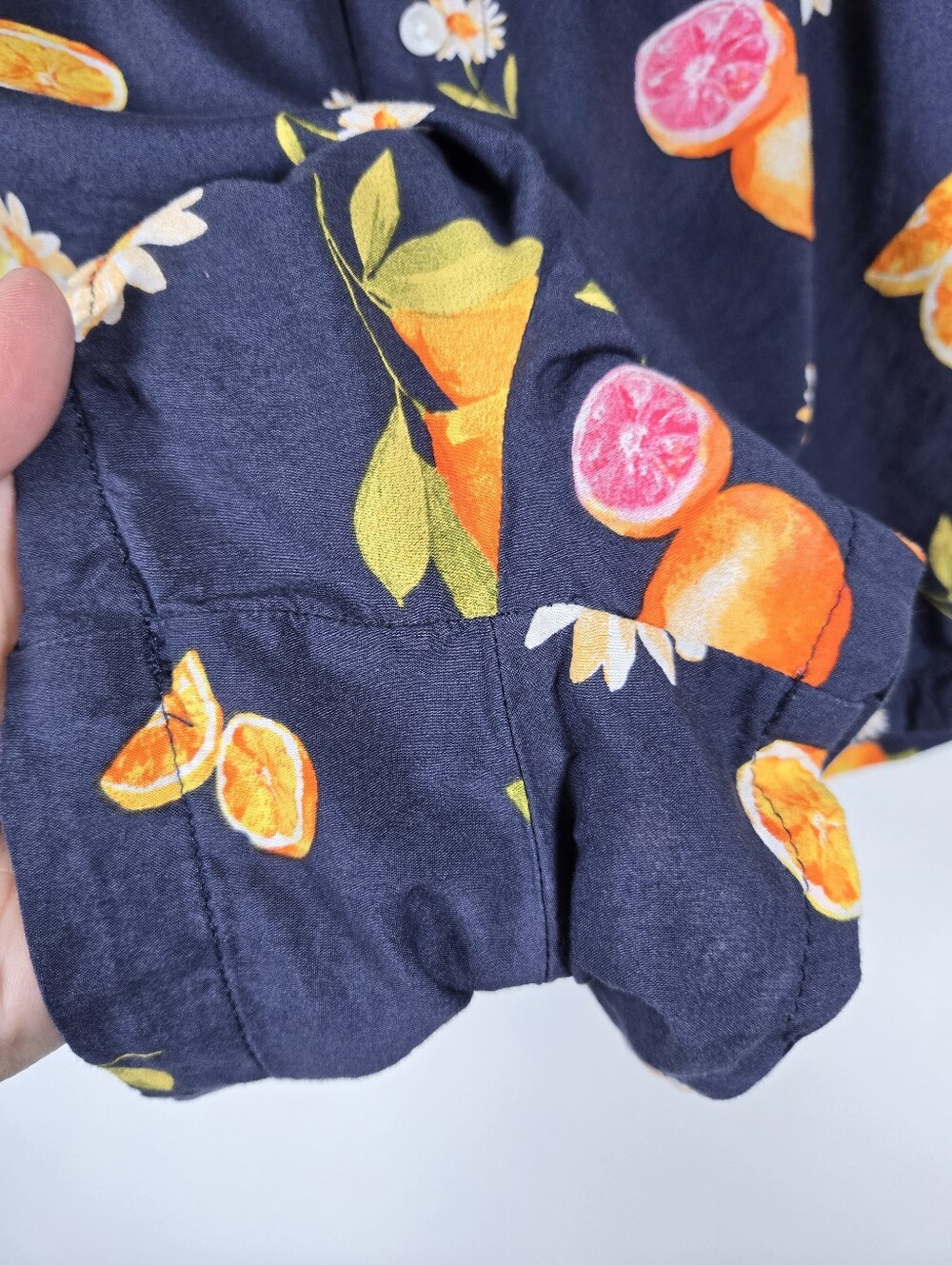 Old Navy Classic Woven Citrus Floral Navy 2pc Pajama Set Bralette Shorts S-M - Picture 15 of 16